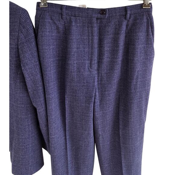 Pendleton VTG 90s Purple Glen Plaid Wool Blazer Jacket  & Pants Suit 10 Petite - Picture 10 of 13